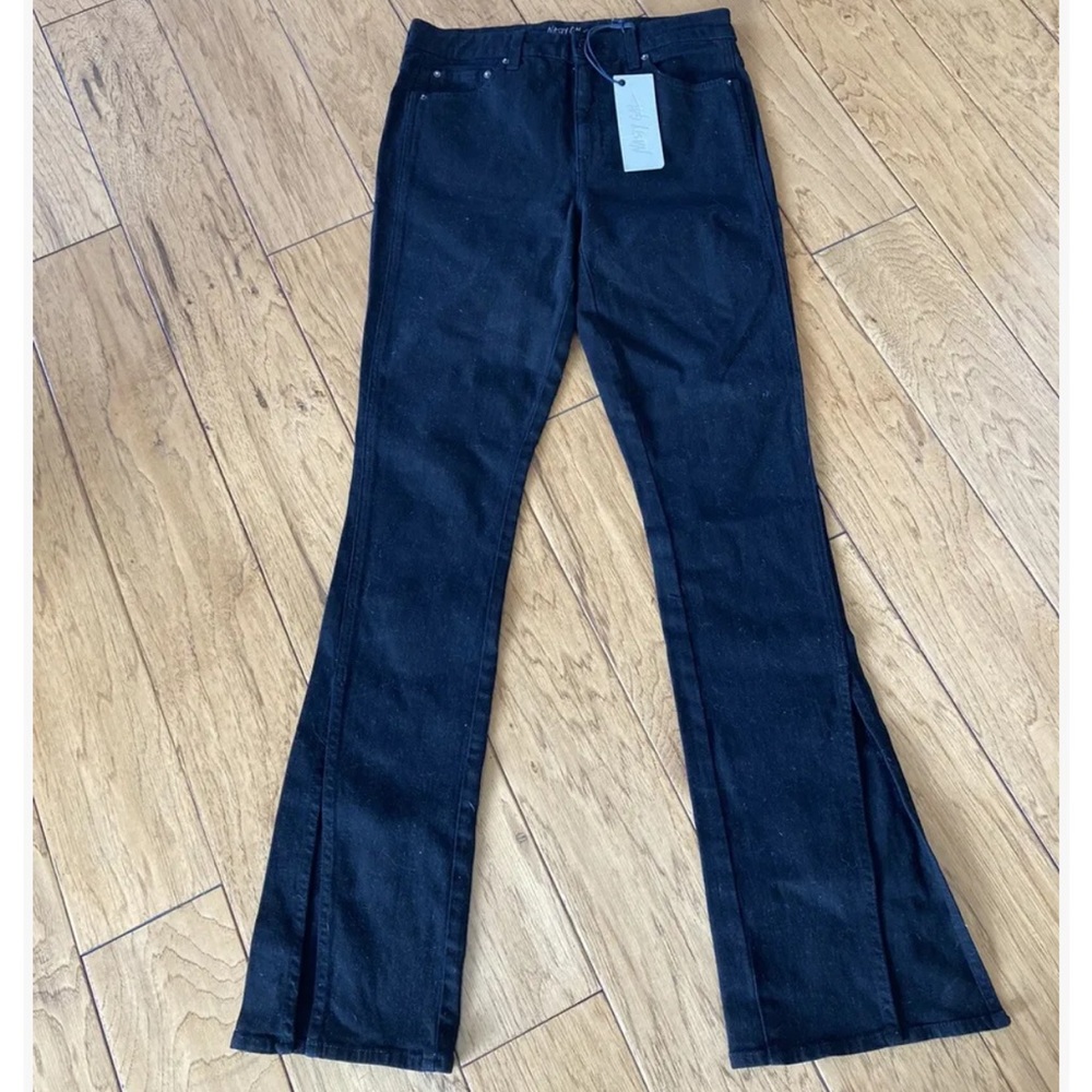 nastygal bootcut black jeans slits women’s size 29